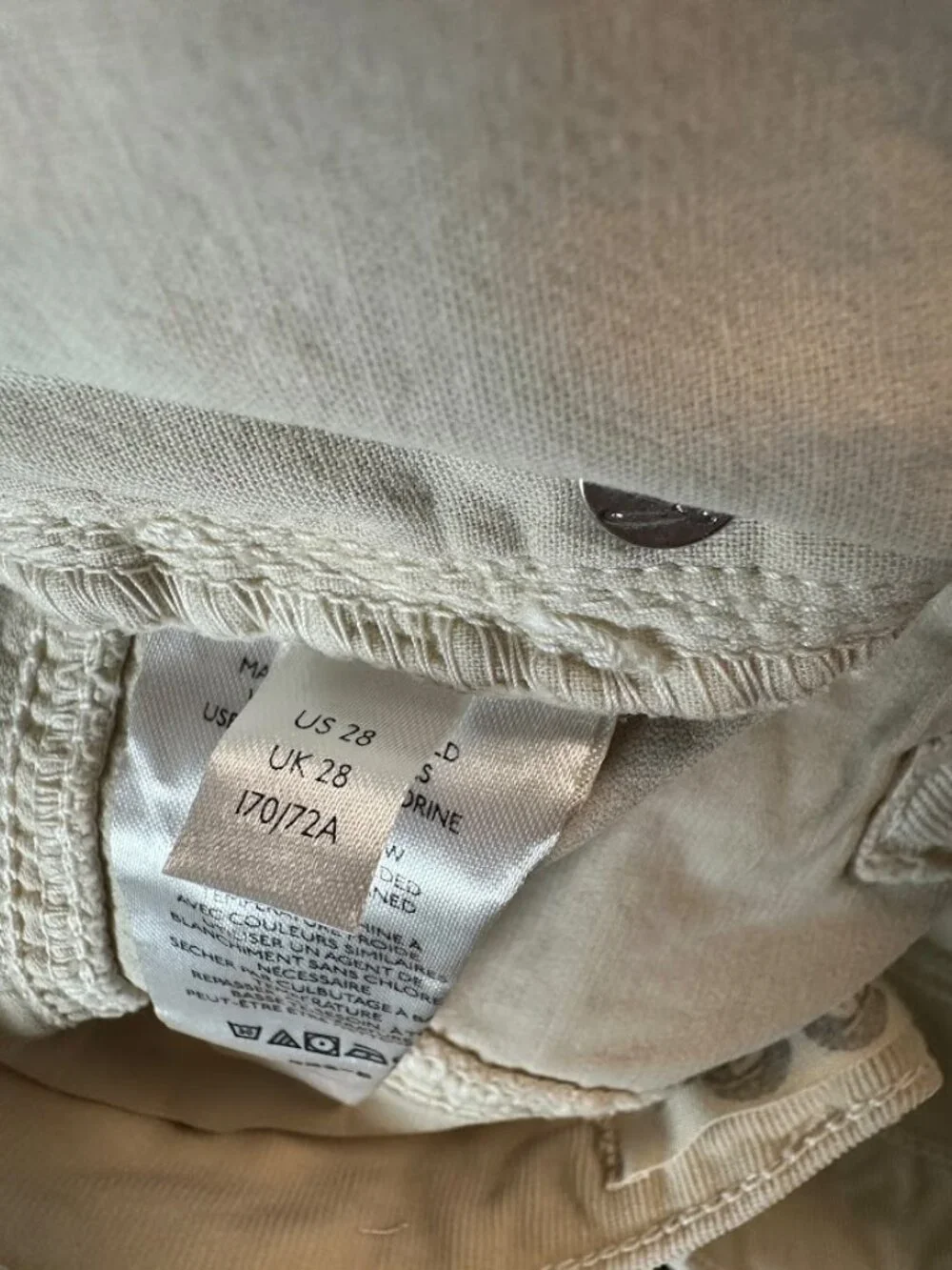 NWT Free People We The Free Sz 28 Corduroy Barrel Jeans High Rise Ivory